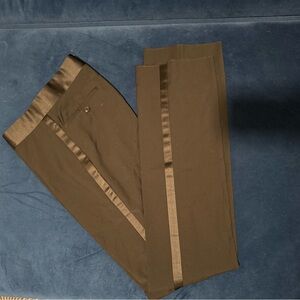 [New] Giorgio Armani Tuxedo Trousers Suit Dress Pants Satin Trim Black 44